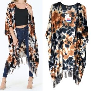 Crushed Velvet Tie Dye Kimono Small, Medium, Large